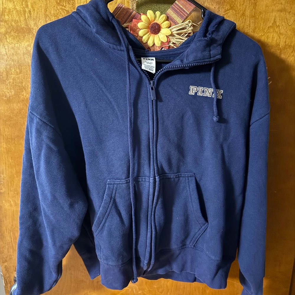 Pink Navy Blue Hoodie